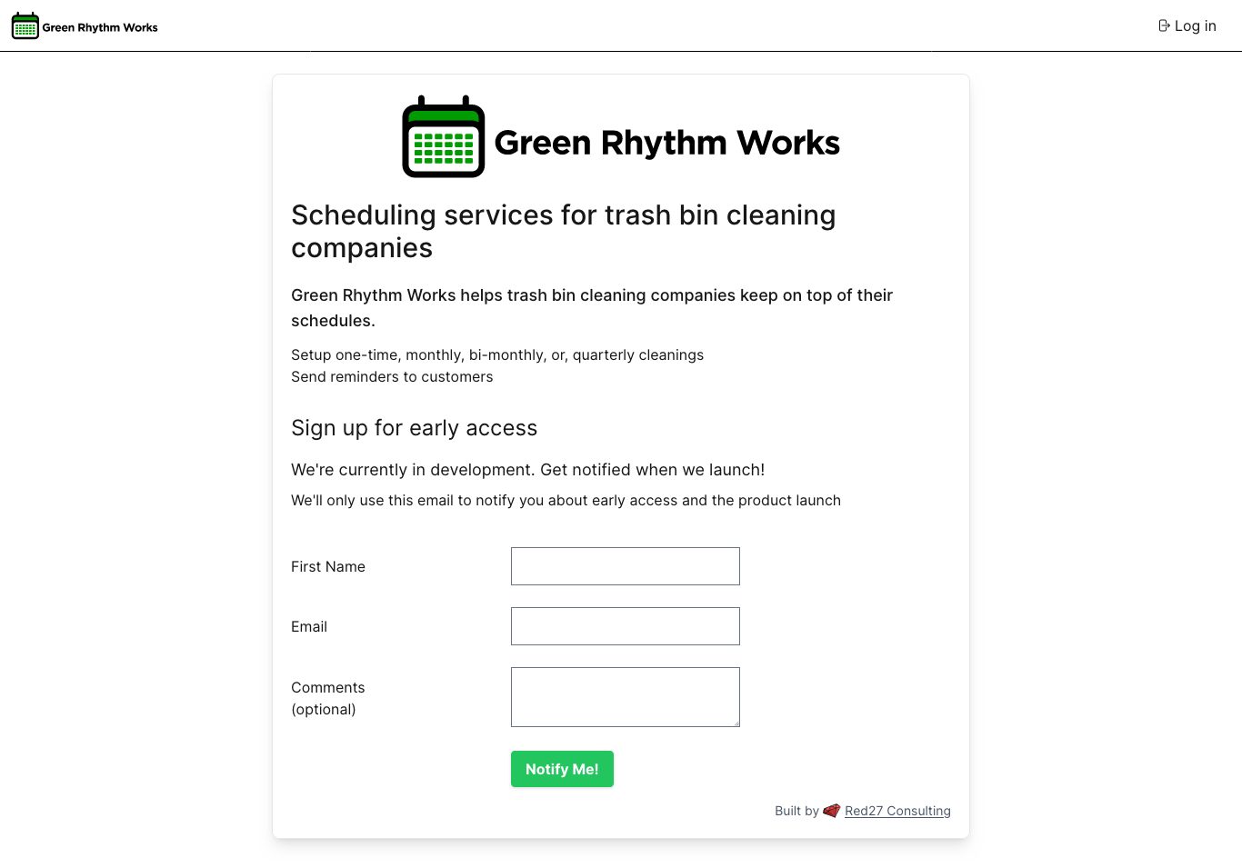 Green Rhythm Works: Rails Application Screen Shot