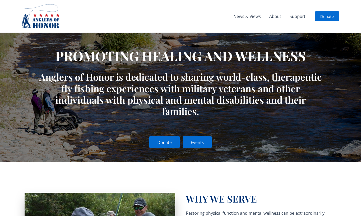 Anglers of Honor: WordPress site Screen Shot